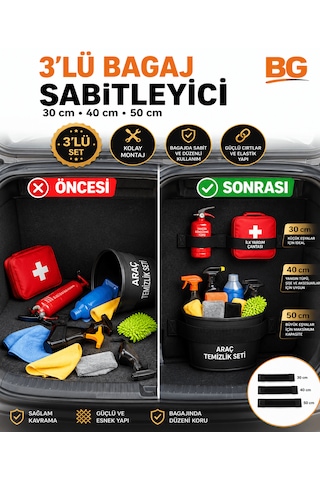 Oto Bagaj Organizeri Elastik Cırtlı Bant Araba 3'lübagaj Eşya Sabitleyici Araç Bagaj Düzenleyici Standart