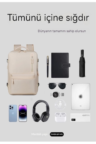 Sırtçantası Kadın Büyük Kapasiteli Çok Fonksiyonlu Sırtçantası Işık Mavi