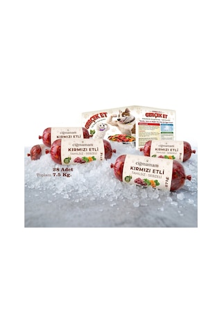 Kırmızı Etli Tahılsız Sebzeli Barf Köpek Maması 7.5 Kg - 271 G X 28