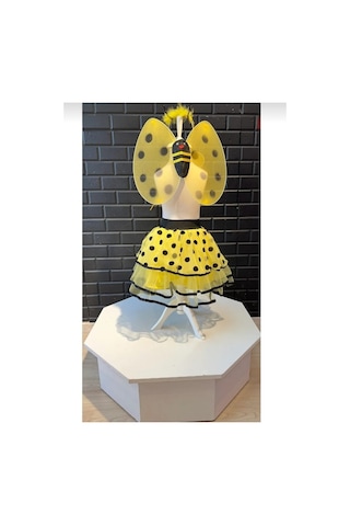 Kara Kedi Kostüm Evi- Arı Etek Ve Kanat Seti Sarı