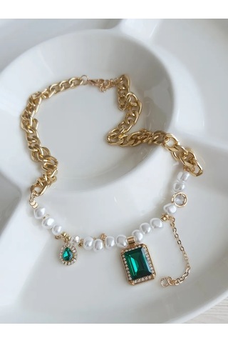 Proshik Yapay İnci Zincirli Kolye Odevr 376670545