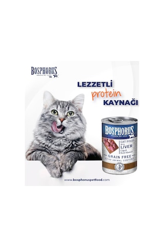 Bosphorus Ciğerli Kedi Konserve Maması 48 X 415 Gr Parça Etli