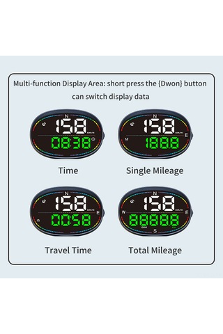 Leezsing "evrensel Araç Hud Ekranı: Gps/bd Çipli Hız, Yön, Mesafe Ve Alarm Özellikli Akıllı Gösterge"