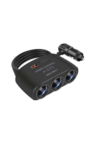 Concord C-778 120w Çakmaklık Çoğaltıcı + Type-c + Usb Çıkışlı