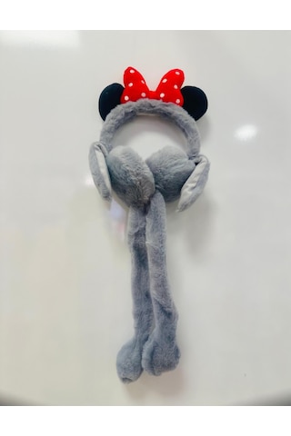 Gala Sesli Harektli Mıckey Mause Çocuk Peluş Kulaklık Gri
