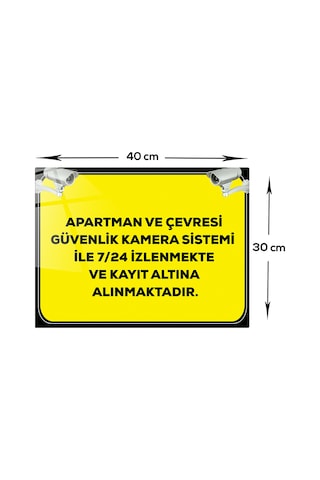 Cam Yönlendirme Levhası|Apartman Kamera Sistemi ile İzlenmektedir