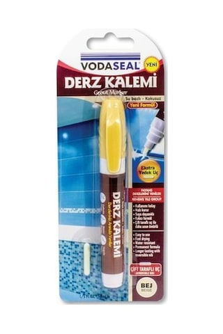 Vodaseal Çift Uçlu Su Bazlı Kokusuz Kalıcı Derz Kalemi Bej
