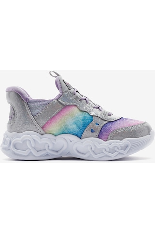 Skechers İnfinite Heart Lights Küçük Kız Çocuk Gri Işıklı Spor Ayakkabı 303755n Smlt Gri