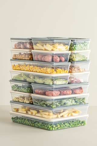 2'li Fitbox Set 2400 Ml Hava Geçirmez Buzdolabı Ve Buzluk Düzenleyici Gri Kapak