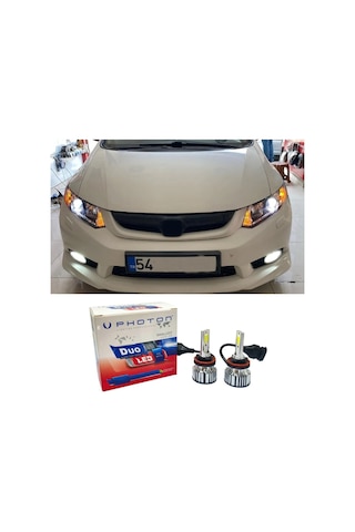 Honda Civic Fb7 Led Xenon Kısa Far Ampulü H11 Duo Yeni Seri Beyaz 2012-2016