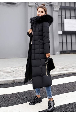 Barbora Günlük Kışlık Tam Boy Şişme Kadın Mont Bt180siyah22 001