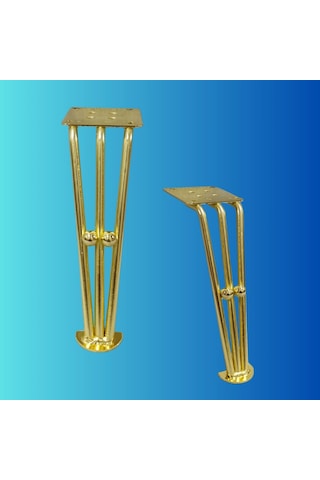 20 Cm Metal Boncuklu Koltuk Ayağı Mobilya Ayağı Ünite Ayağı Konsol Ayağı Puf Berjer Ayağı 4adet Gold