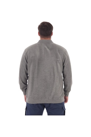 Erkek Büyük Beden 115-155 Kilo Arası İçin Uygun Uzun Kol Polo Yaka Mevsimlik Sweatshirt Antrasit