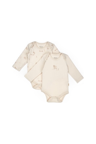 Bebek 2li Uzun Kollu Badi %100 Organik Pamuk, Bebek Ve Yenidoğan Serisi - Csy8177 Ekru