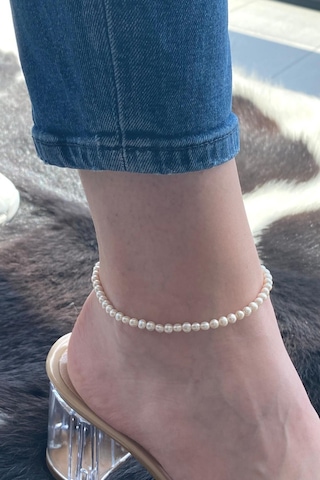 Doğal İnci Kadın Halhal Gümüş