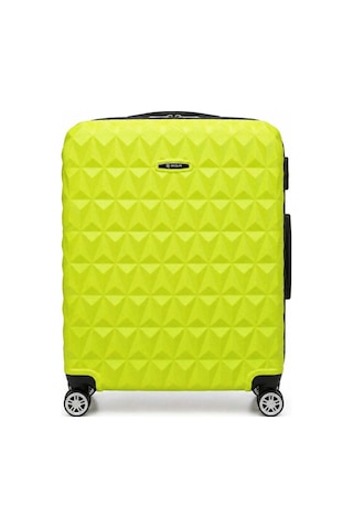 Modafocus Büyük Boy Çizgili Valiz - Lime Lime