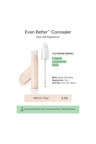 Cilt Bakım Içerikli Göz Altı Kapatıcısı - Even Better Concealer - Wn 01 Flax - 6ml Diğer