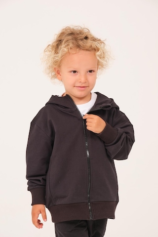 Zeyland Unisex Çocuk Basic Kapüşonlu Ceket - Siyah Siyah