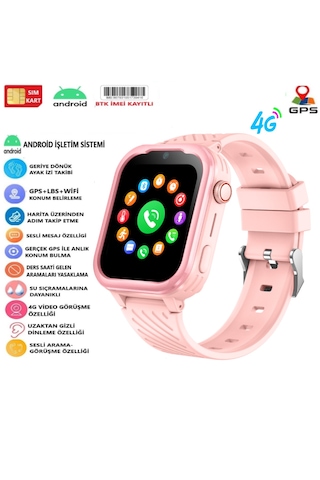 Wonlex KT15 Pro 2024 Model 4g Sim Kartlı Gps'li Android Çocuk Saati (Distribütör Garantili)