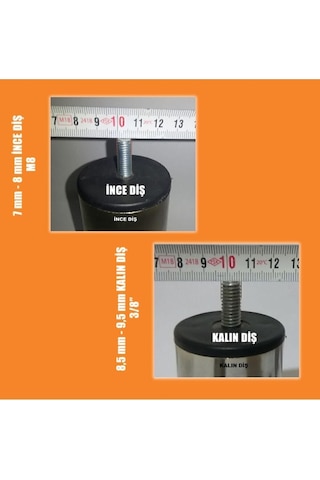 Baza Ayağı Krom Baza Yükseltme Ayağı 12 Cm 4 Adet Ince Diş Metalik 4'lü Baza Ayağı