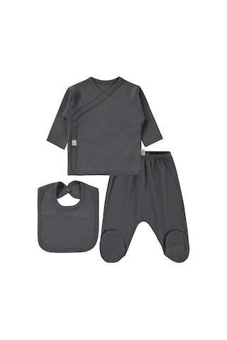 Civil Baby 3'lü Basic Zıbın Takımları - Gri Füme