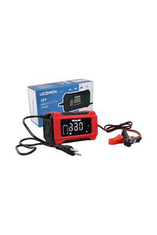 Ucomen Uc-c120501b 12v 6a Kırmızı Lcd Göstergeli Akıllı Akü Şarj Cihazı