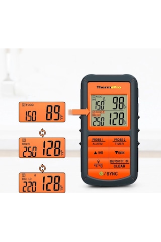 ThermoPro TP-08C Kablosuz Alarmlı Saplamalı Gıda Termometresi