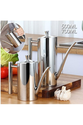 1 Adet Sızdırmaz 304 Paslanmaz Çelik Yağdanlık Sirke Sos Dağıtıcı Baharat Şişesi 500 Ml/700 Ml 700 Ml