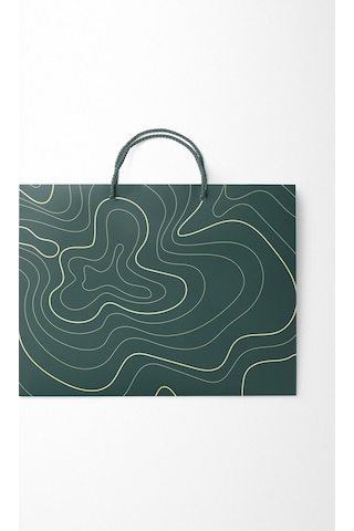 AkalBatu Small 3,3 Ds Klasik Seri Kraft Çanta 37 x 25 x 11 CM 25'Li - Yeşil