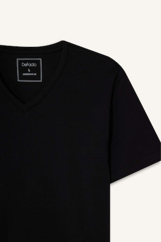 Defacto Slim Fit Dar Kesim V Yaka Üst D6187ax25wnbk27 Siyah