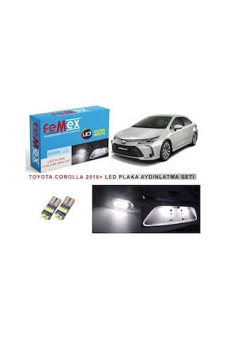 Toyota Corolla Uyumlu 2018 Sonrası Led Plaka Aydınlatma Ampul Seti Femex Parlak Beyaz