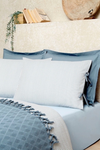 Özdilek Çift Kişilik Natural Pikeli Nevresim Takımı Mavi