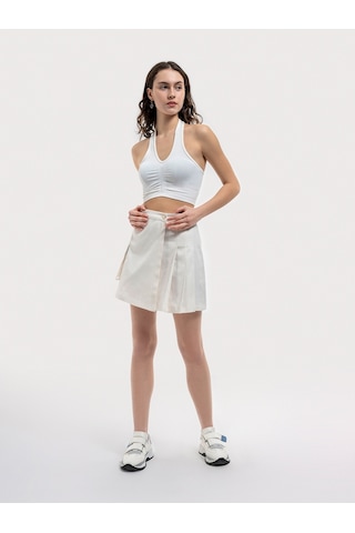 Regular Fit Kadın Etek Beyaz
