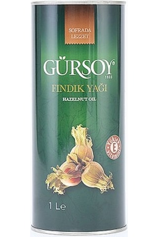 Gürsoy Rafine Fındık Yağı Teneke 1 L