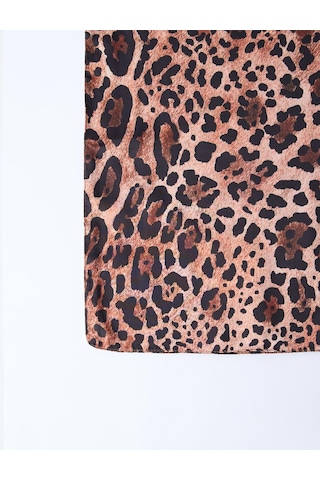 Jimmy Key Kahverengi Leopar Desenli Modern Eşarp 5ww495465800