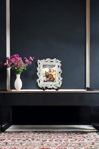 Lale Desenli Polyester Fotoğraf Çerçevesi - Sedef