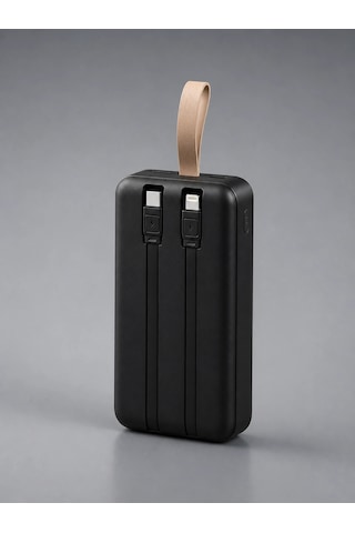 Eima 50.000 Mah Powerbank Dahili Kablolu 22.5w Hızlı Şarj Taşınabilir Şarj Cihazı Type-c Lightning U siyah