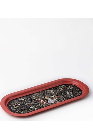 Fairytale Desenli Baton Metal Tepsi, 16 X 35 Cm