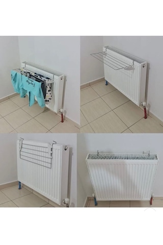 Kurufer Petek Üstü Çamaşır Kurutmalık Askısı Banyo İçi Kalorifer Kurutmalık 60 Cm gri