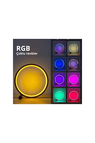 10 İnç Akıllı Rgb Müzik Ritimli Gece Lambası 25 Cm Alüminyum Halka Led Masa Lambası Çok Renkli