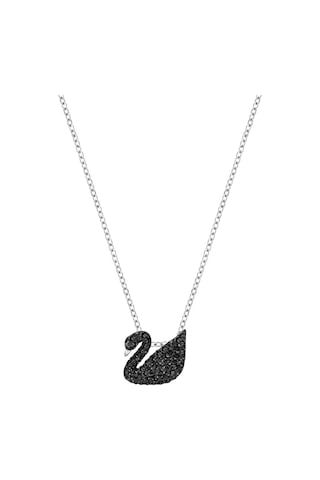 5347330 Swarovski Kolye Iconic Swan:Pendant Sml Jet Hem/Rhs Ayarlanabilir