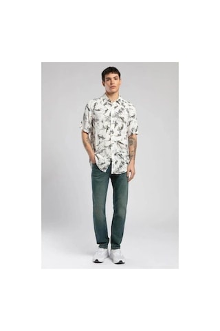 Lee Cooper Yasol Erkek Kısa Kol Dokuma Gömlek 252 Lcm 241022-26251 Ekru