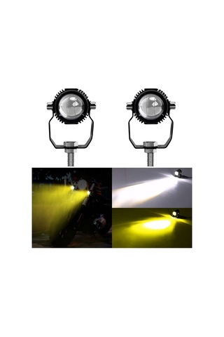 Monyee Motosiklet Spot Lambaları 2 Adet - Sarı Beyaz Çift Renkli, Ip67 Su Geçirmez, 60w 6000lm
