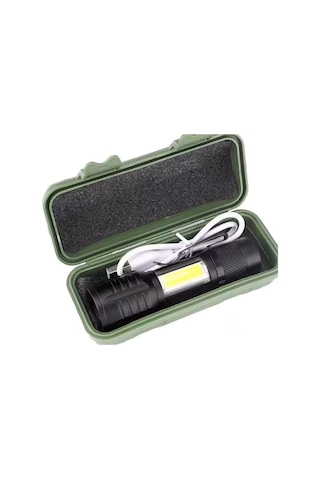 Wison Ws-5454 Taktik El Feneri Usb Şarj Edilebilir Kamp Feneri Cob Zumlanabilir Mini Taşınabilir El Çok Renkli