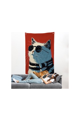 Cool Kedi Duvar Örtüsü-7643