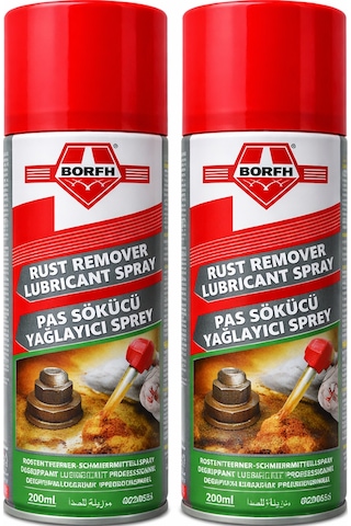 Borfh Pas Sökücü Yağlayıcı Sprey 200 Ml 2 Li Set Çok Amaçlı Pas Çözücü Ve Yağlayıcı Motorx