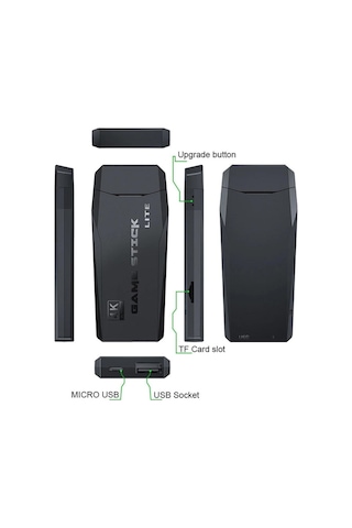 4k Hd 2.4g Retro Game Stick 90'lı Yıllar Usb Stick Wireless Atari Makinesi + 2 Wireless Joystick