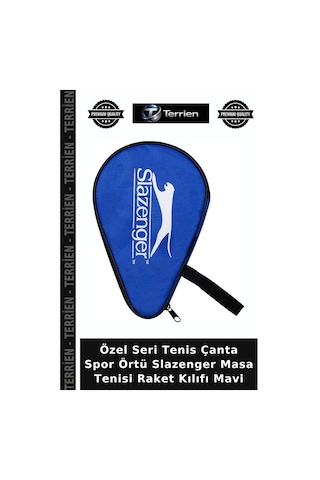 Delux Serisi Slazenger Masa Tenisi Raket Kılıfı Mavi Spor Malzemesi Tenis Aksesuarı