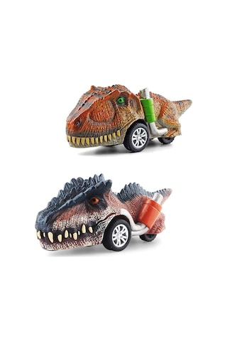 2 Adet Dinozor Oyuncakları Mini Dinozor Arabaları Oyuncak Çek Bırak Dinozor Figürleri Giganoto-yangchuang