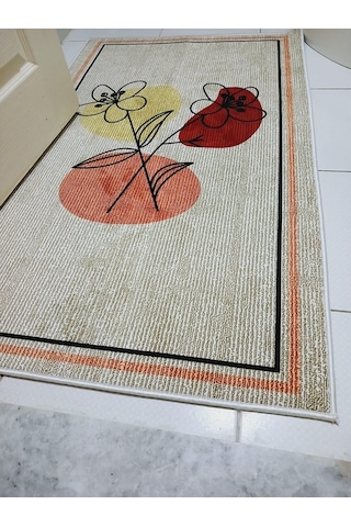 Bohemian 70 x 120 Cm Kaymaz, Organik Pamuk Taban Banyo Halısı Çok Renkli